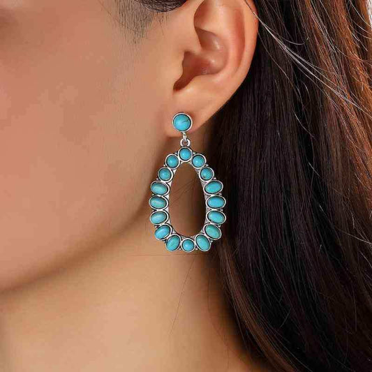 Artificial Turquoise Earrings - Trendsi - Flyclothing LLC