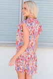 Floral Tie Neck Cap Sleeve Dress - Trendsi - Flyclothing LLC