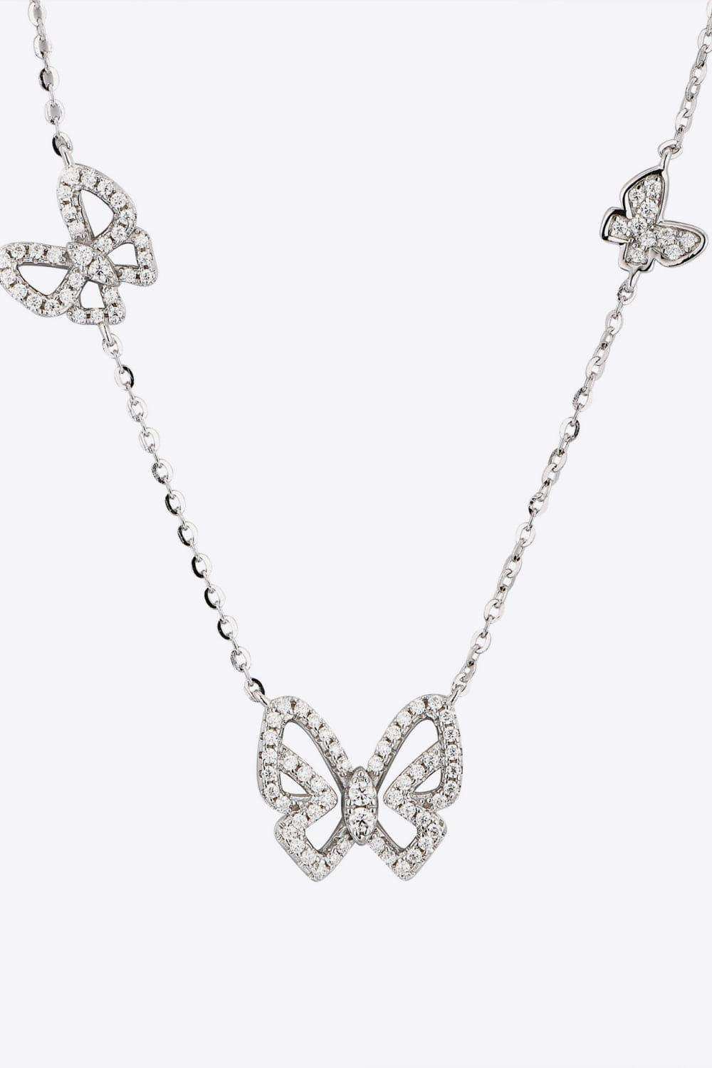 Moissanite Butterfly Shape Necklace - Trendsi - Flyclothing LLC