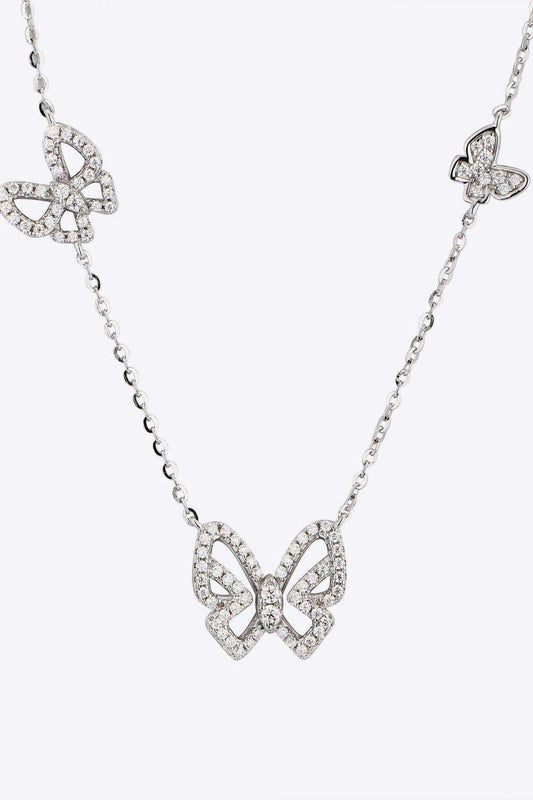 Moissanite Butterfly Shape Necklace - Trendsi - Flyclothing LLC