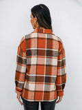 Plaid Button-Down Jacket - Trendsi - Flyclothing LLC