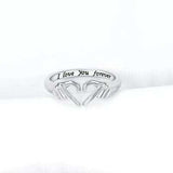 Hand Heart Shape 925 Sterling Silver Open Ring - Trendsi - Flyclothing LLC