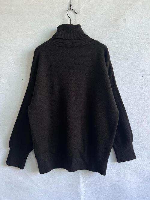 Turtleneck Long Sleeve Sweater - Trendsi - Flyclothing LLC
