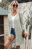 Button Down Long Sleeve Longline Cardigan - Trendsi - Flyclothing LLC