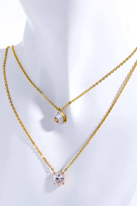 Stainless Steel Geometrical Shape Necklace - Trendsi - Flyclothing LLC