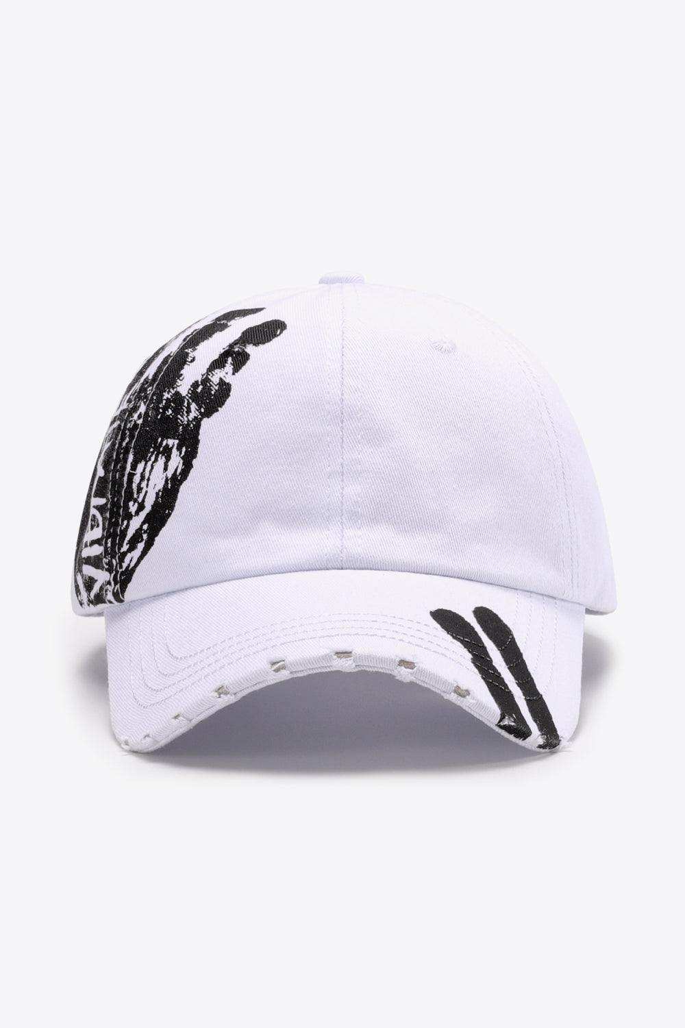 VIBRA Graphic Distressed Adjustable Baseball Cap - Trendsi - Flyclothing LLC