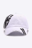 VIBRA Graphic Distressed Adjustable Baseball Cap - Trendsi - Flyclothing LLC