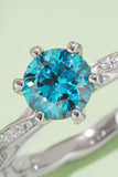 1 Carat Moissanite Contrast 925 Sterling Silver Ring - Trendsi - Flyclothing LLC