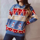 Printed Round Neck Long Sleeve Sweater - Trendsi - Flyclothing LLC