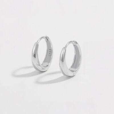 925 Sterling Silver Inlaid Zircon Huggie Earrings - Trendsi - Flyclothing LLC