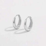 925 Sterling Silver Inlaid Zircon Huggie Earrings - Trendsi - Flyclothing LLC