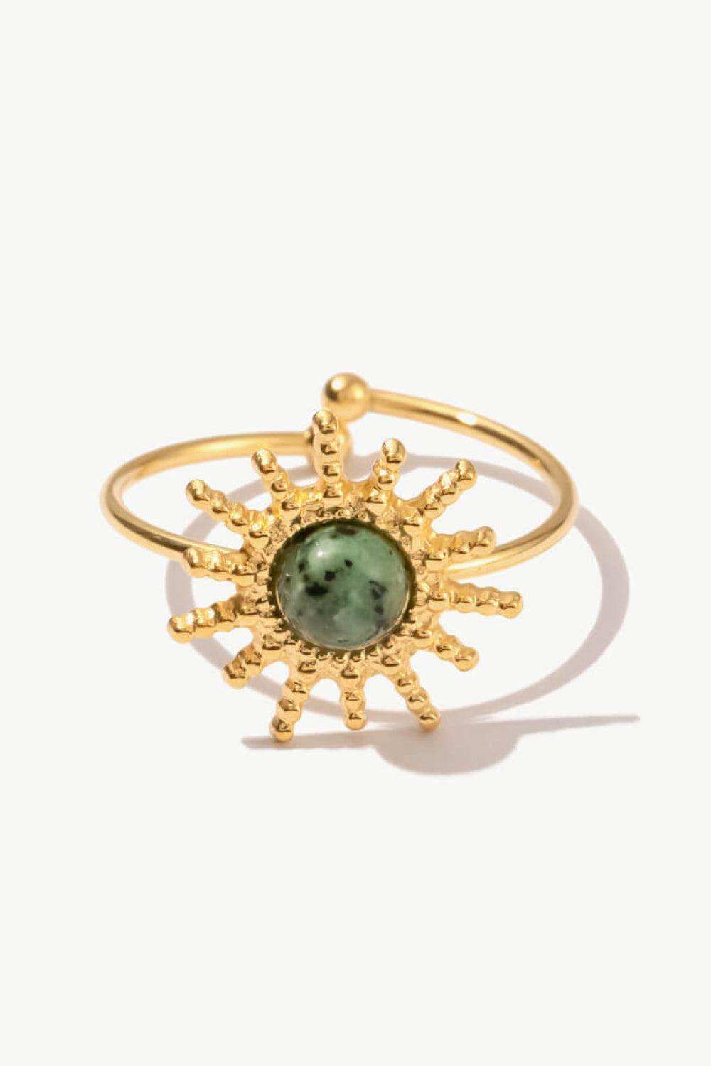 Natural Stone Sun Shape Open Ring - Trendsi - Flyclothing LLC