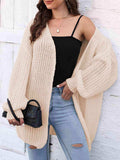 Open Front Dropped Shoulder Longline Cardigan - Trendsi - Flyclothing LLC