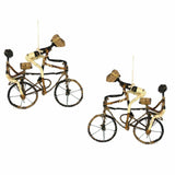 Banana Fiber Bicycle Ornament, Two Riders - Set of 2 Ornaments - Esther Karioki - Flyclothing LLC