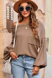 Round Neck Dropped Shoulder Sweater - Trendsi - Flyclothing LLC