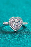 1 Carat Moissanite Heart 925 Sterling Silver Ring - Trendsi - Flyclothing LLC