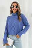Turtleneck Dropped Shoulder Sweater - Trendsi - Flyclothing LLC