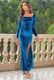 Tie Back Long Sleeve Slit Dress - Trendsi - Flyclothing LLC