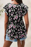 Printed Round Neck Short Sleeve T-Shirt - Trendsi - Flyclothing LLC