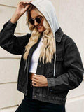 Drawstring Hooded Button Up Denim Jacket - Trendsi - Flyclothing LLC