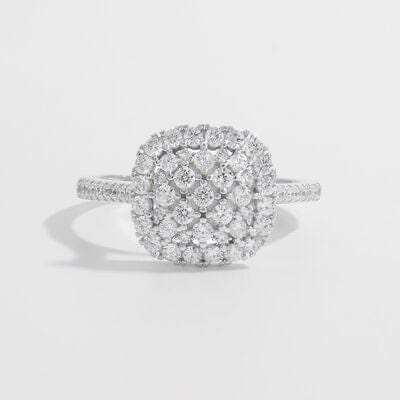 925 Sterling Silver Inlaid Zircon Square Shape Ring - Trendsi - Flyclothing LLC