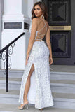 Sequin Backless Split Maxi Dress - Trendsi - Flyclothing LLC