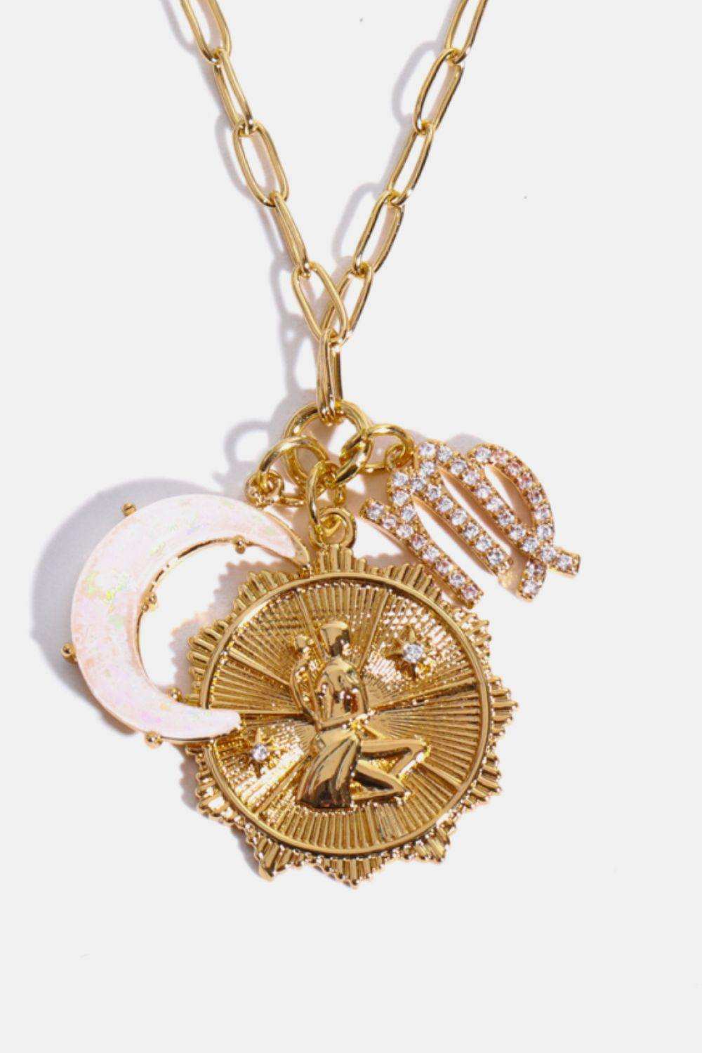 Constellation and Moon Pendant Copper Necklace - Trendsi - Flyclothing LLC