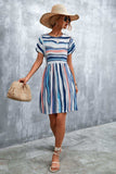 Striped Round Neck Dress - Trendsi - Flyclothing LLC
