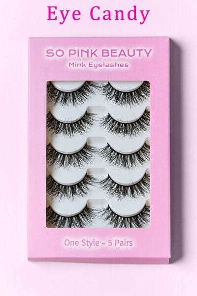 SO PINK BEAUTY Mink Eyelashes 5 Pairs - Trendsi - Flyclothing LLC