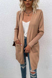 Open Front Long Sleeve Cardigan with Pockets - Trendsi - Flyclothing LLC