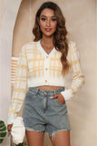 V-Neck Cropped Button-Up Cardigan - Trendsi - Flyclothing LLC