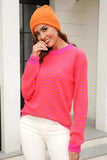 Striped Round Neck Dropped Shoulder Sweater - Trendsi - Flyclothing LLC