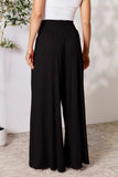 Double Take Full Size Smocked Wide Waistband Wide Leg Pants - Trendsi - Flyclothing LLC