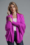 Dolman Sleeve Open Front Ribbed Trim Longline Cardigan - Trendsi - Flyclothing LLC