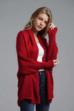 Dolman Sleeve Open Front Ribbed Trim Longline Cardigan - Trendsi - Flyclothing LLC