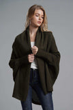 Dolman Sleeve Open Front Ribbed Trim Longline Cardigan - Trendsi - Flyclothing LLC