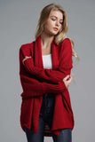 Dolman Sleeve Open Front Ribbed Trim Longline Cardigan - Trendsi - Flyclothing LLC