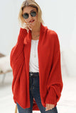 Dolman Sleeve Open Front Ribbed Trim Longline Cardigan - Trendsi - Flyclothing LLC