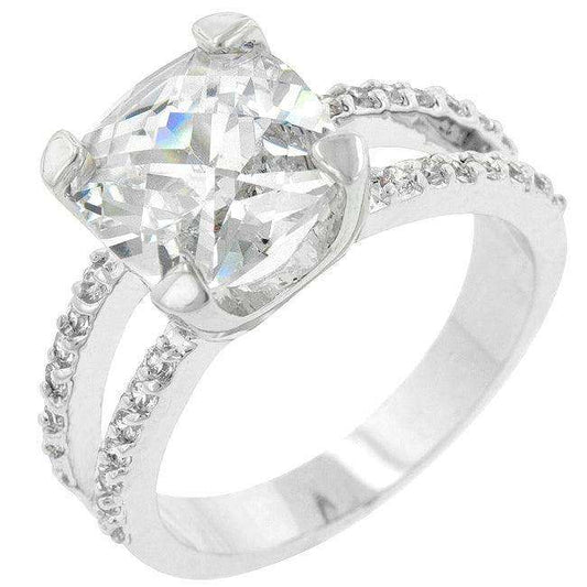 Double Band Cubic Zirconia Engagement Ring - JGI - Flyclothing LLC