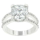 Double Band Cubic Zirconia Engagement Ring - JGI - Flyclothing LLC