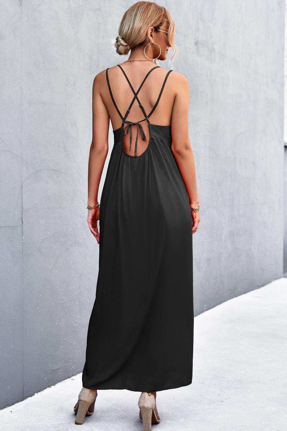 Double Strap Tie Back Dress - Trendsi - Flyclothing LLC