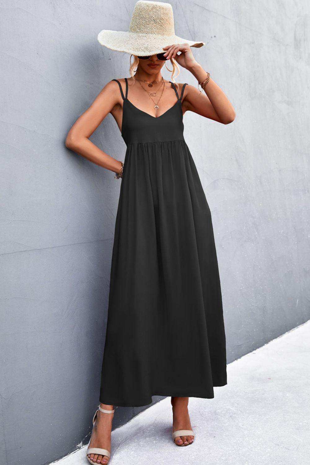 Double Strap Tie Back Dress - Trendsi - Flyclothing LLC