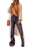 Dropped Shoulder Long Sleeve Crochet Duster Cardigan - Trendsi - Flyclothing LLC