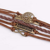 Alloy PU Leather Rope Bracelet - Trendsi - Flyclothing LLC