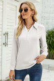 Swiss Dot Johnny Collar Blouse - Trendsi - Flyclothing LLC