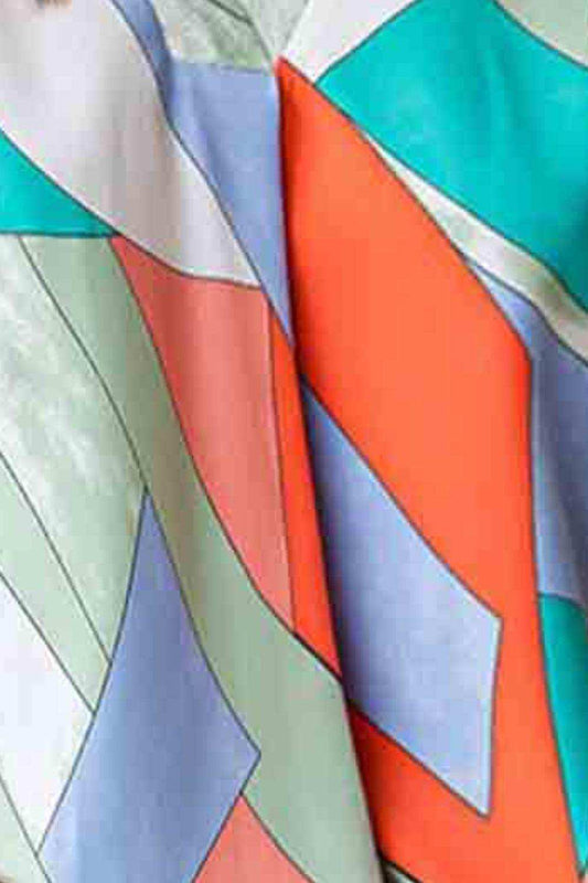 Printed V-Neck Short Sleeve Blouse - Trendsi - Flyclothing LLC