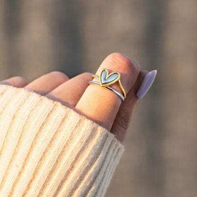 Heart Shape Irregular 925 Sterling Silver Ring - Trendsi - Flyclothing LLC