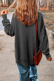Dropped Shoulder Round Neck Long Sleeve Blouse - Trendsi - Flyclothing LLC