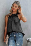 Printed Tied Grecian Neck Tank - Trendsi - Flyclothing LLC
