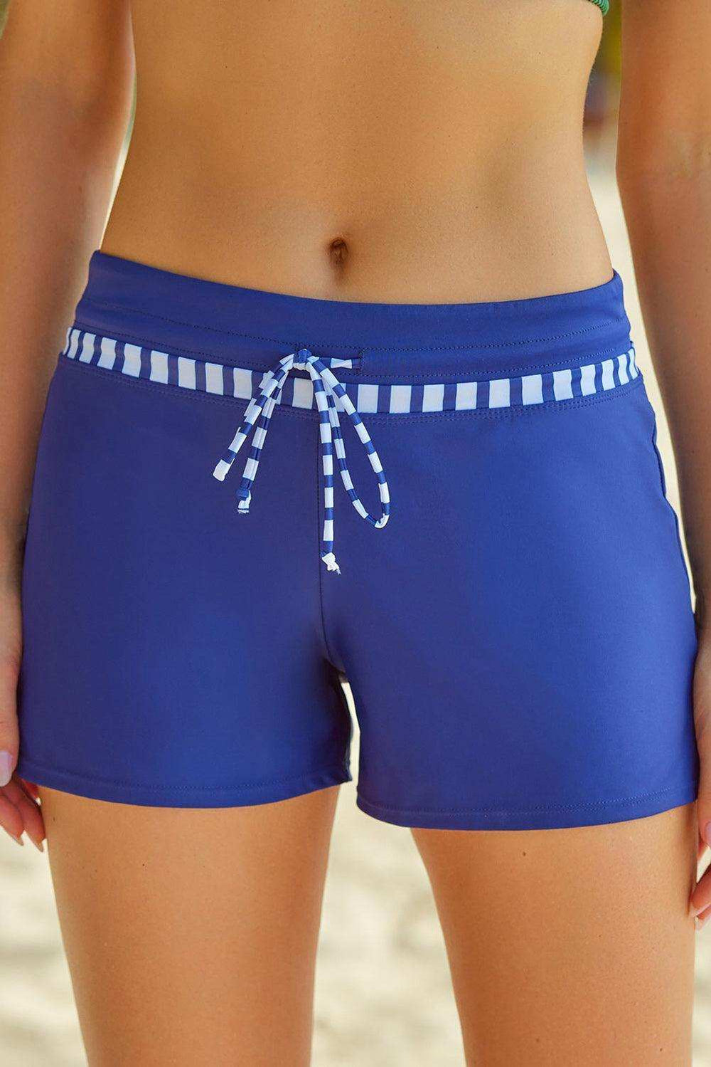 Full Size Run Contrast Drawstring Swim Bottoms - Trendsi - Flyclothing LLC